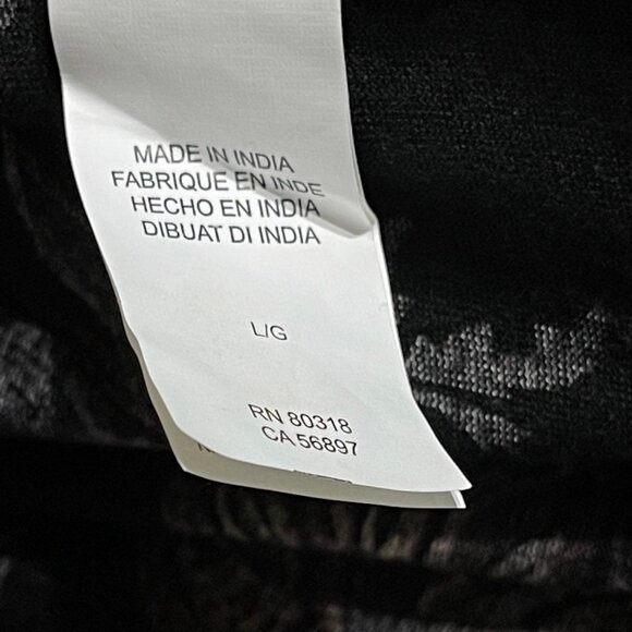 Lucky Brand Womens Size L Black Floral Print Viscose Boho Top - Picture 5 of 9